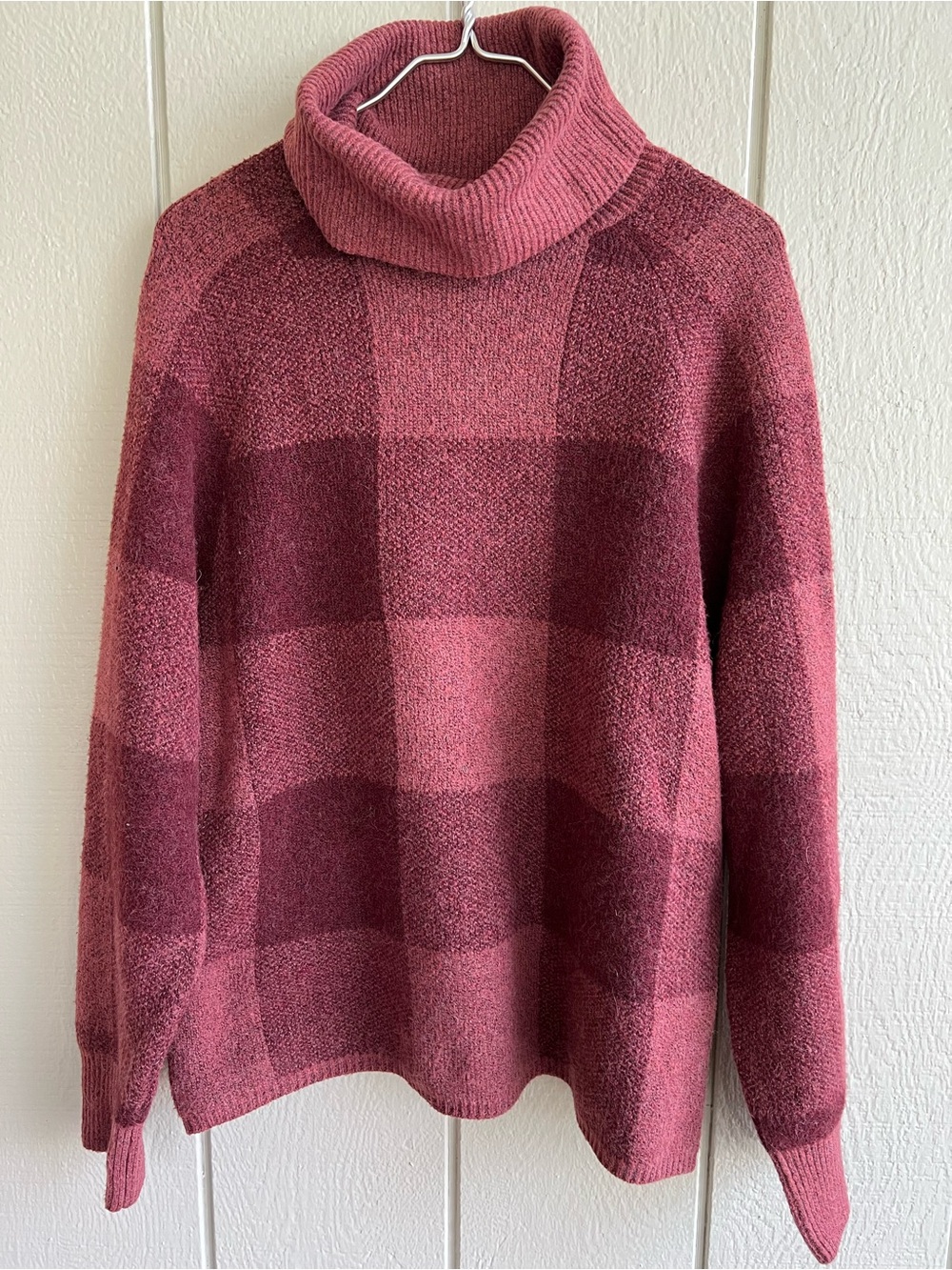 Lee Rose Plaid Turtleneck Sweater